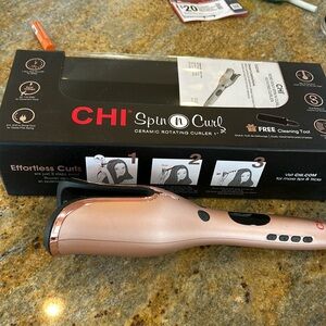 Chi spin n curl ceramic rotating curler, 1 inch.